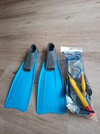 Snorkelset blauw en grijs maat 39,49, Watersport en Boten, Ophalen of Verzenden, Zo goed als nieuw, Snorkelset