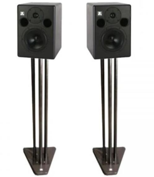 2x Quested S7R studio monitor + bijbehorende statieven, Audio, Tv en Foto, Luidsprekers, Zo goed als nieuw, Front, Rear of Stereo speakers