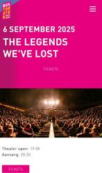 The legends we’ve lost in Ommen, Tickets en Kaartjes, Concerten | Overige, Twee personen, September