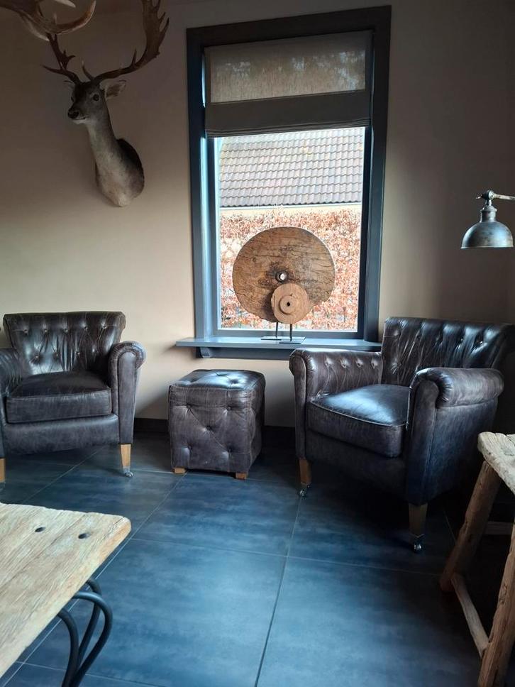 Riviera Mason Paramount fauteuils in pellini leder, Huis en Inrichting, Fauteuils, Zo goed als nieuw, 50 tot 75 cm, 75 tot 100 cm