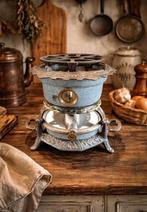 Emaille petroleumstel grijs 1 pits, Antiek en Kunst, Antiek | Emaille, Ophalen of Verzenden