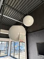 Witte glazen hanglampen - Set van 2, Ophalen, Gebruikt, Glas, 50 tot 75 cm