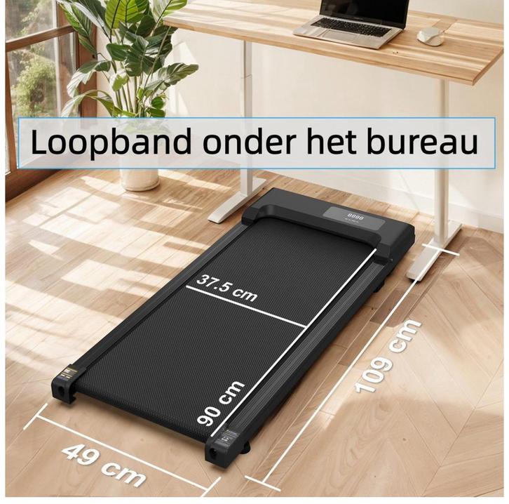 OSOMIRO Loopband - 1-6 km/u - Thuis Loopmachine - Zwart, Sport en Fitness, Fitnessapparatuur, Nieuw, Loopband, Benen, Kunststof