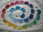 Gehaakte slinger vlaggetjeslijn in regenboogkleuren., Ophalen of Verzenden, Nieuw, Versiering, Overige