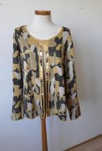 Vest van Mona mt 44 grijs/geel/goud loshangend vest, Overige kleuren, Verzenden, Maat 42/44 (L), Zo goed als nieuw