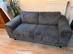 Grijze rib tweezitsbank - Zo goed als nieuw!, Ophalen, 150 tot 200 cm, Tweepersoons, 75 tot 100 cm