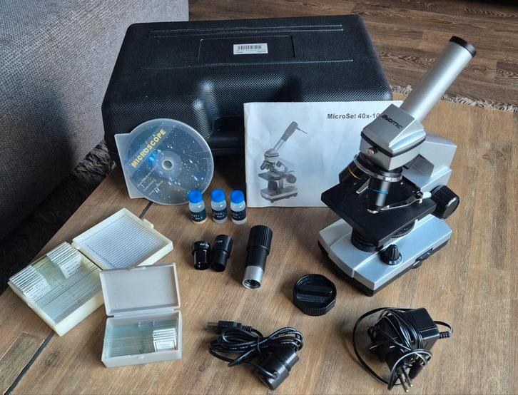 Byomic Junior Microscoopset 40x-1024x, Audio, Tv en Foto, Optische apparatuur | Microscopen, Zo goed als nieuw, Biologische microscoop