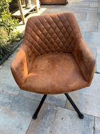 4 eetkamerstoelen zgan draaibaar cognac, Huis en Inrichting, Stoelen, Ophalen, Zo goed als nieuw, Bruin