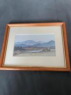 Schilderij van berglandschap in lijst, Antiek en Kunst, Ophalen of Verzenden