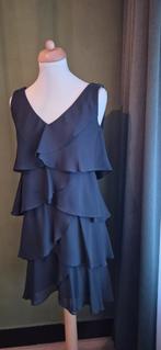 Zwarte jurk in laagjes, Kleding | Dames, Jurken, Zwart, Ophalen of Verzenden, Zo goed als nieuw, Maat 36 (S)