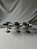 Vintage Franse RVS tulpvormige inox dessert- of ijscoupes, Ophalen, Overige materialen, Overige stijlen, Overige typen