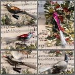 Oude kerstbal vogel, ooievaar, zwaan, kolibri, dubbele vogel, Ophalen of Verzenden, Gebruikt