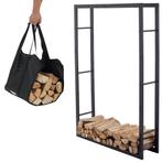 Houtopslag | Brandhoutrek | Houtrek | 100x25x148cm | Staal, Minder dan 3 m³, Ophalen of Verzenden, Overige houtsoorten, Blokken