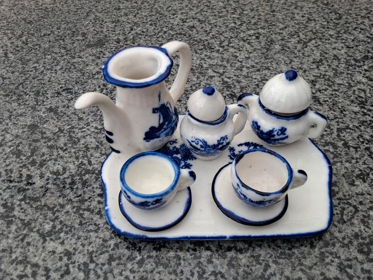 Delfts Blauw Miniatuur Theeservies, Antiek en Kunst, Antiek | Porselein, Ophalen