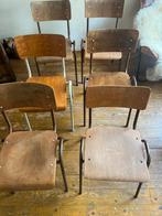 Vintage school stoelen, Ophalen of Verzenden, Bruin, Zo goed als nieuw