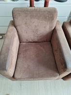 2 donkerbruine fauteuils, Ophalen, Gebruikt, 75 tot 100 cm, Stof