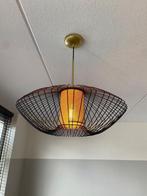 QAZQA hanglamp goud met zwart 60cm, Ophalen, Zo goed als nieuw, Metaal, Minder dan 50 cm