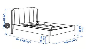Gestoffeerd bed en matras 140x200 cm - afbeelding 7