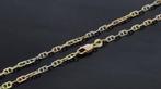 Tricolor fraaie 14k gouden heren unisex schakel ketting 58cm, Voordeelsieraden, Ophalen of Verzenden, Zo goed als nieuw, Met edelsteen