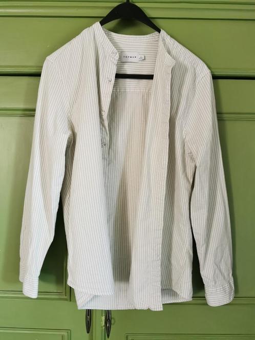 Topman groen wit gestreept overhemd. Merk: Topman. Maat: L., Kleding | Heren, Overhemden, Zo goed als nieuw, Halswijdte 41/42 (L)