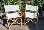 2 witte regiseursstoelen met bamboo frame, Ophalen, Zo goed als nieuw, Overige materialen, Inklapbaar