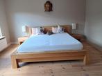 Houten Tweepersoons Bed met Nachtkastjes, Bruin, Tweepersoons, Ophalen of Verzenden, Zo goed als nieuw
