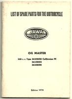 Jawa 362 Oil Master spare parts list (1680z), Ophalen of Verzenden, Overige merken