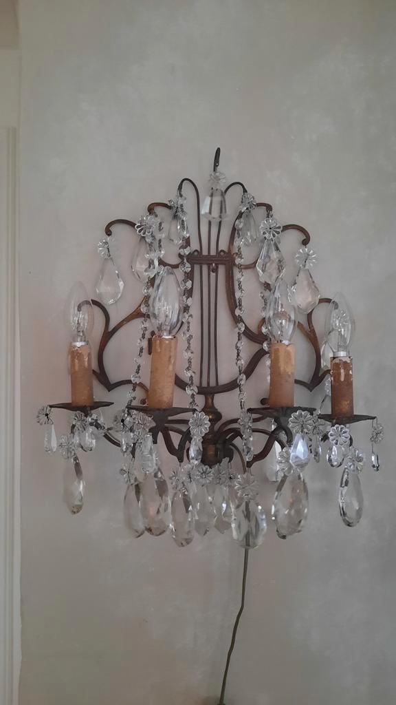 Applique wandlamp met pegels 24FF (nuzzelspul), Huis en Inrichting, Lampen | Kroonluchters, Gebruikt, Ophalen of Verzenden