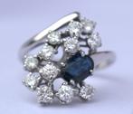 18 kt gouden ring 1 ct diamanten briljant saffier natuurlijk, 18 tot 19, Katwijk, Juwelina, Nieuw