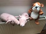 knuffels hond en varkentjes. 5,- symbolisch, Ophalen of Verzenden, Zo goed als nieuw, Hond