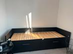 IKEA Bedbank 1/2 persoons met laden, Gebruikt, 90 cm, Eenpersoons, Zwart