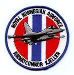 Noorse luchtmacht patch AIRMATCOMNOR F16AM Kjeller, Ophalen of Verzenden, Luchtmacht, Overige gebieden, Embleem of Badge