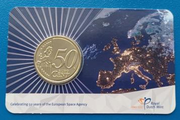 Nederland 2025 50 jaar ESA – 50 cent in coincard    beschikbaar voor biedingen