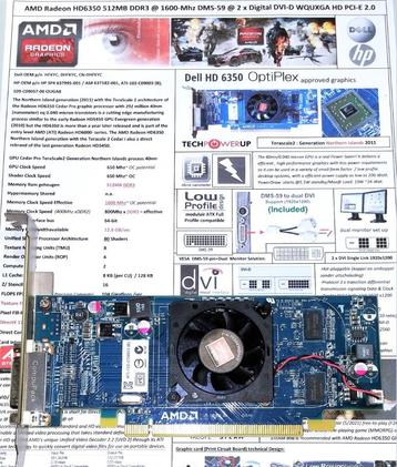 AMD Radeon HD6350 512MB DDR3 1600-Mbps DMS-59 PCI-E W10 SFF