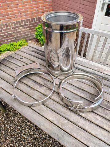 Kachelpijp dubbelwandig RVS en beugels beschikbaar voor biedingen