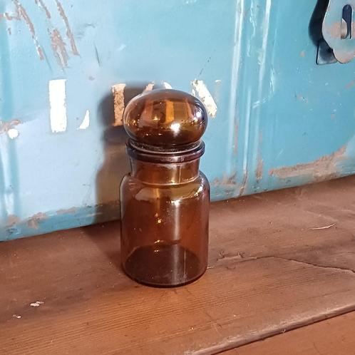 Bruine ronde apothekerspot, Antiek en Kunst, Antiek | Glas en Kristal, Ophalen of Verzenden