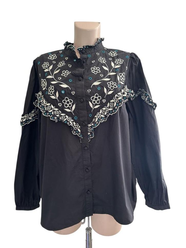 Fabienne Chapot blouse XL, Kleding | Dames, Blouses en Tunieken, Zo goed als nieuw, Maat 46/48 (XL) of groter, Bruin, Ophalen of Verzenden