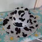 Cowboy Western hoed met koeienprint, Ophalen of Verzenden, Zo goed als nieuw, One size fits all, Hoed