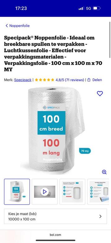 Bubbelplastic (2/3 rol) beschikbaar voor biedingen