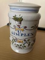 Vintage kleurige apothekerspot U Simplex voorraad pot, Antiek en Kunst, Ophalen of Verzenden