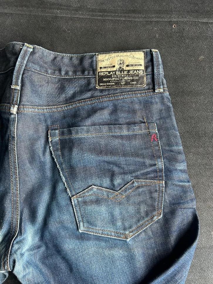Replay Jeans broek Blauw maat 34 - 32 normale pasvorm, Kleding | Heren, Spijkerbroeken en Jeans, Zo goed als nieuw, Overige jeansmaten