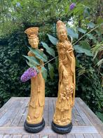 Twee Oosterse beelden man & vrouw met kind, Ophalen of Verzenden