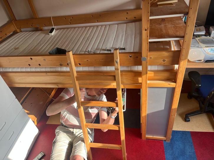Lundia Halfhoogslaper - Stevig en Praktisch!, Huis en Inrichting, Slaapkamer | Stapelbedden en Hoogslapers, Gebruikt, Ophalen