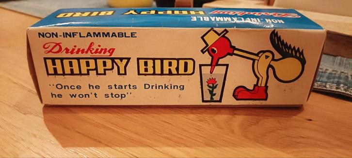 Drinking Happy Bird vintage 1960 drinkende vogel, Verzamelen, Overige Verzamelen, Gebruikt, Ophalen