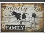 Decoratief Koeienbord - Family metaal  30x20 cm, Ophalen of Verzenden, Nieuw
