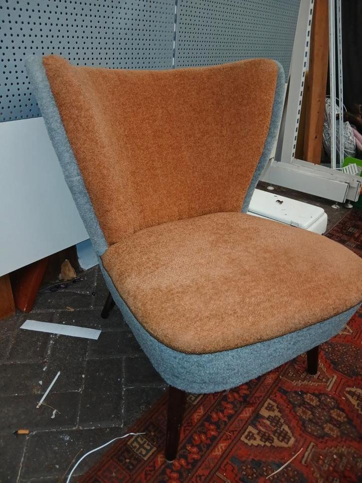 Vintage cocktail fauteuil jaren 50 60, Huis en Inrichting, Fauteuils, Gebruikt, Stof, 50 tot 75 cm, Ophalen