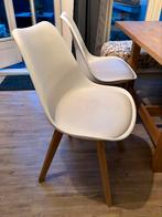 6 witte eetkamerstoelen/kuipstoel, Huis en Inrichting, Stoelen, Ophalen, Kunststof, Gebruikt, Wit