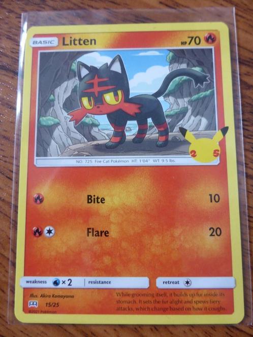 Litten 15/25, Hobby en Vrije tijd, Verzamelkaartspellen | Pokémon, Zo goed als nieuw, Losse kaart, Ophalen of Verzenden