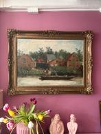 Antiek schilderij, Hollands landschap, Antiek en Kunst, Kunst | Schilderijen | Klassiek, Ophalen of Verzenden