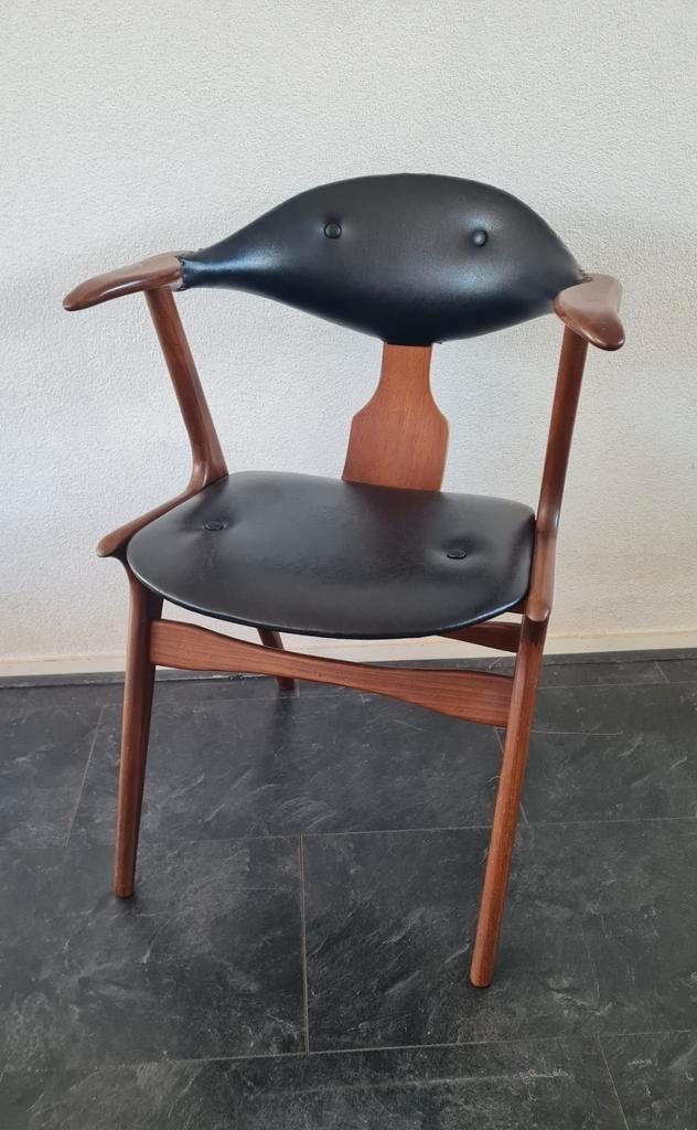 Prachtige stoel Koehoorn AWA Louis van Teeffelen, Huis en Inrichting, Stoelen, Gebruikt, Eén, Bruin, Ophalen